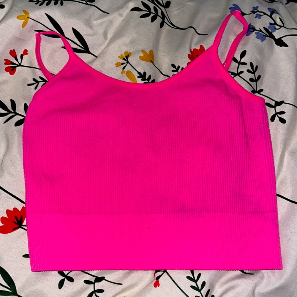 Bright pink athletic top